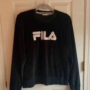 FILA black velore crew neck